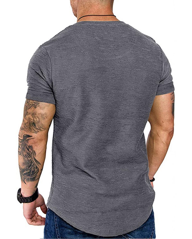 Uni Clau Fashion Mens T Shirt Muscle Gym Workout Athletic Shirt Cotton Tee Shirt Top X-Large - Image 3
